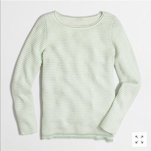 J. Crew Chevron Stitch Boatneck Mint Sweater